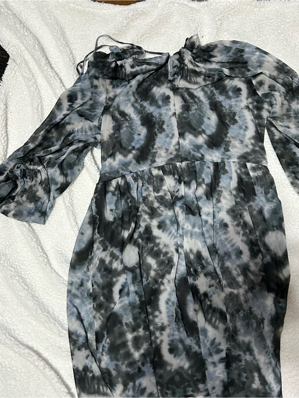 Calvin Klein Black & Gray Tie-Dye Jumpsuit